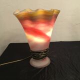 Vase lamp in glass paste and bronze signed Florea SILVIU