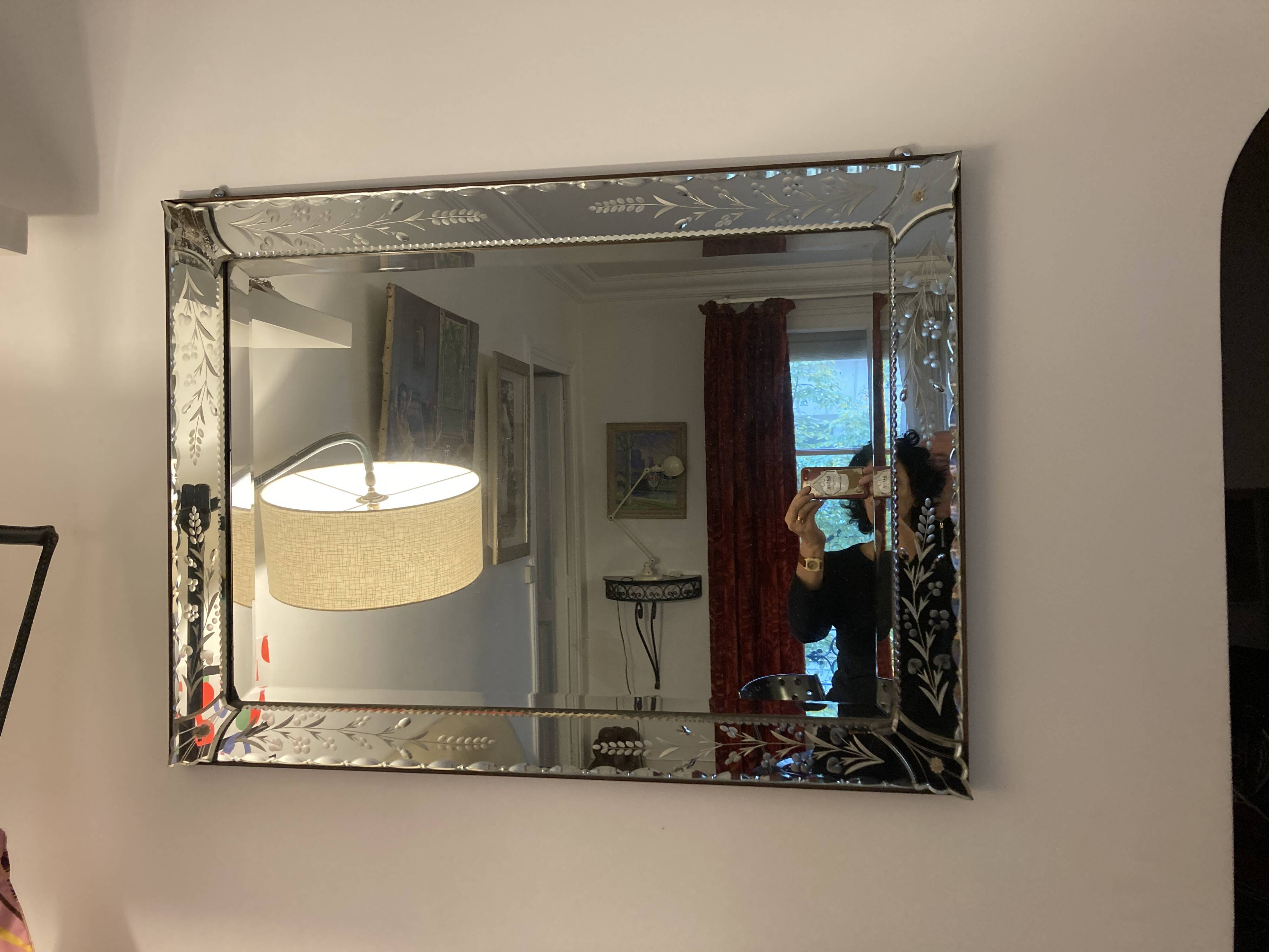 Venetian mirror with a close frame from the 1950s