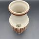 Vintage Jasba ceramic vase – brown and white geometric relief – A
