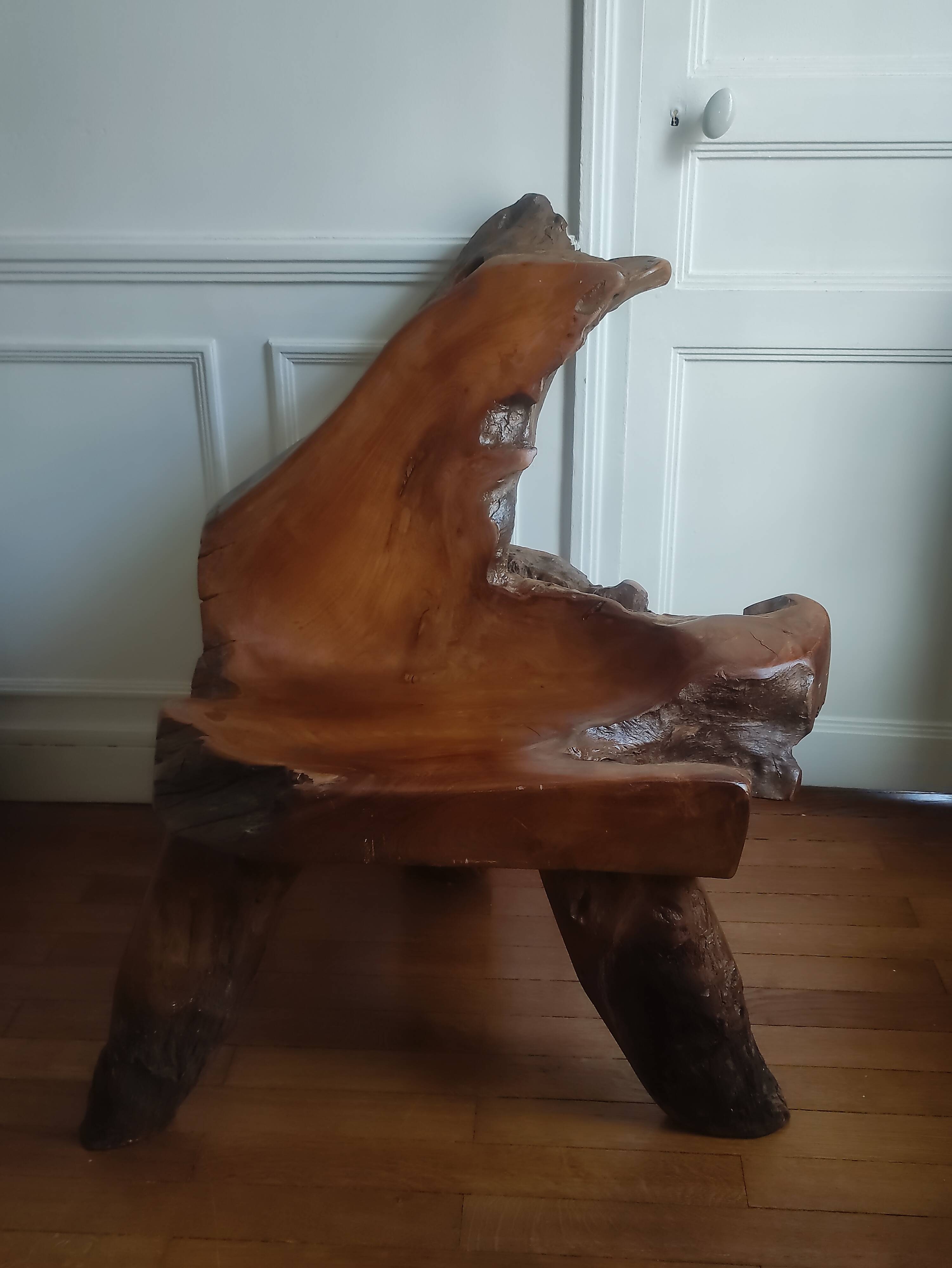 Exotic wood armchair