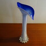Murano glass vase twisted flower neck