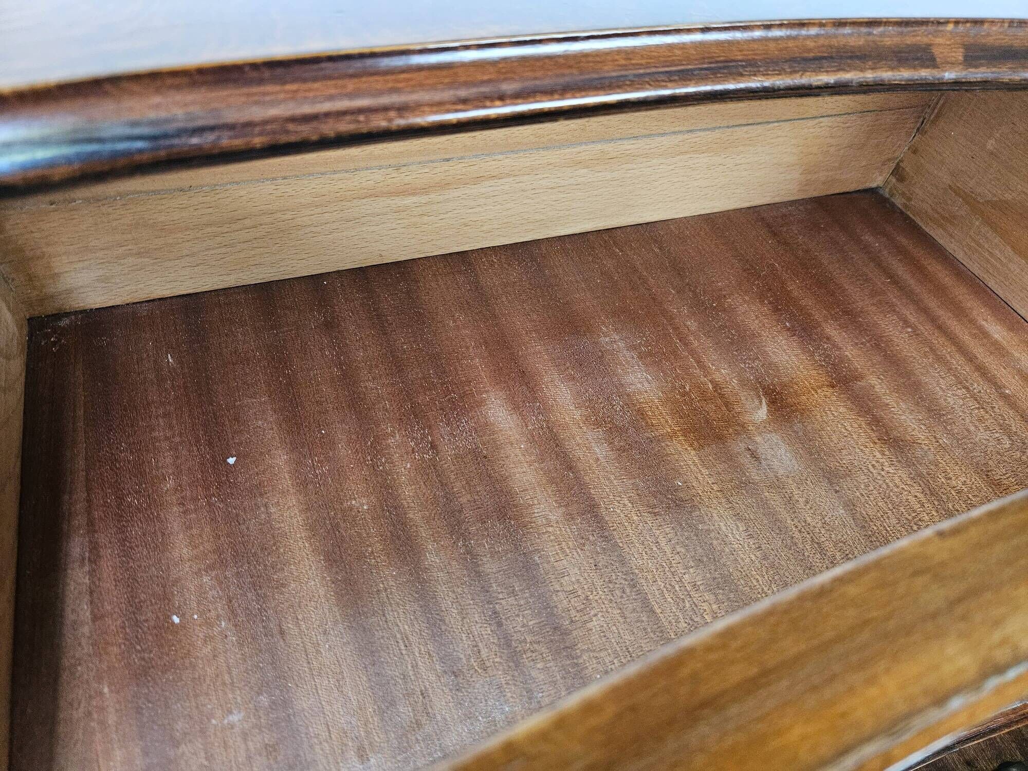 Chippendale walnut burl vanity, 1940
