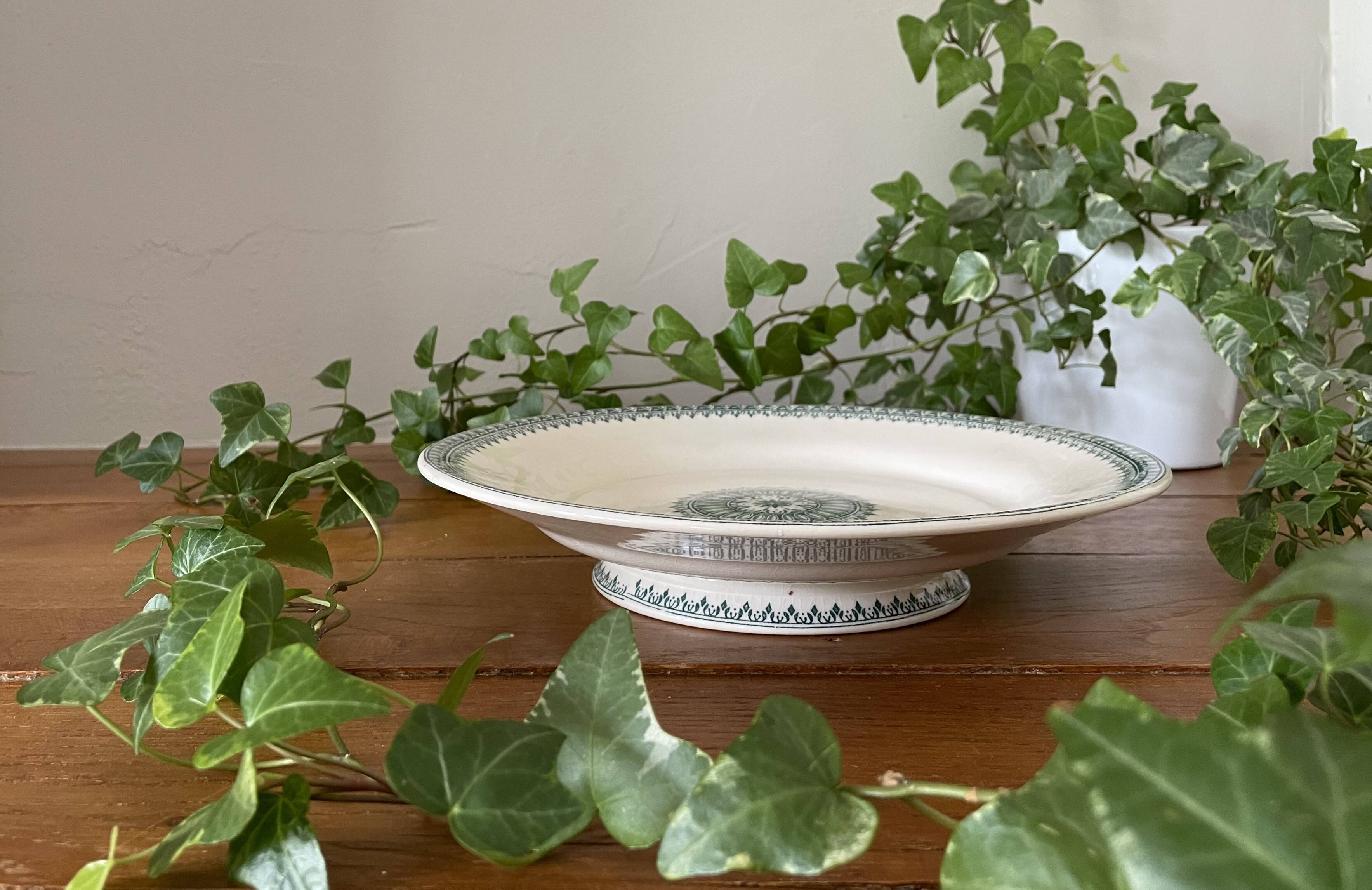 Antique earthenware mignardise dish from Creil & Montereau