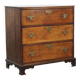 Commode anglaise ancienne du XVIIIe siècle à 3 tiroirs