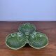Green cabbage appetizer dish, SILEA, 3 compartments, ceramic