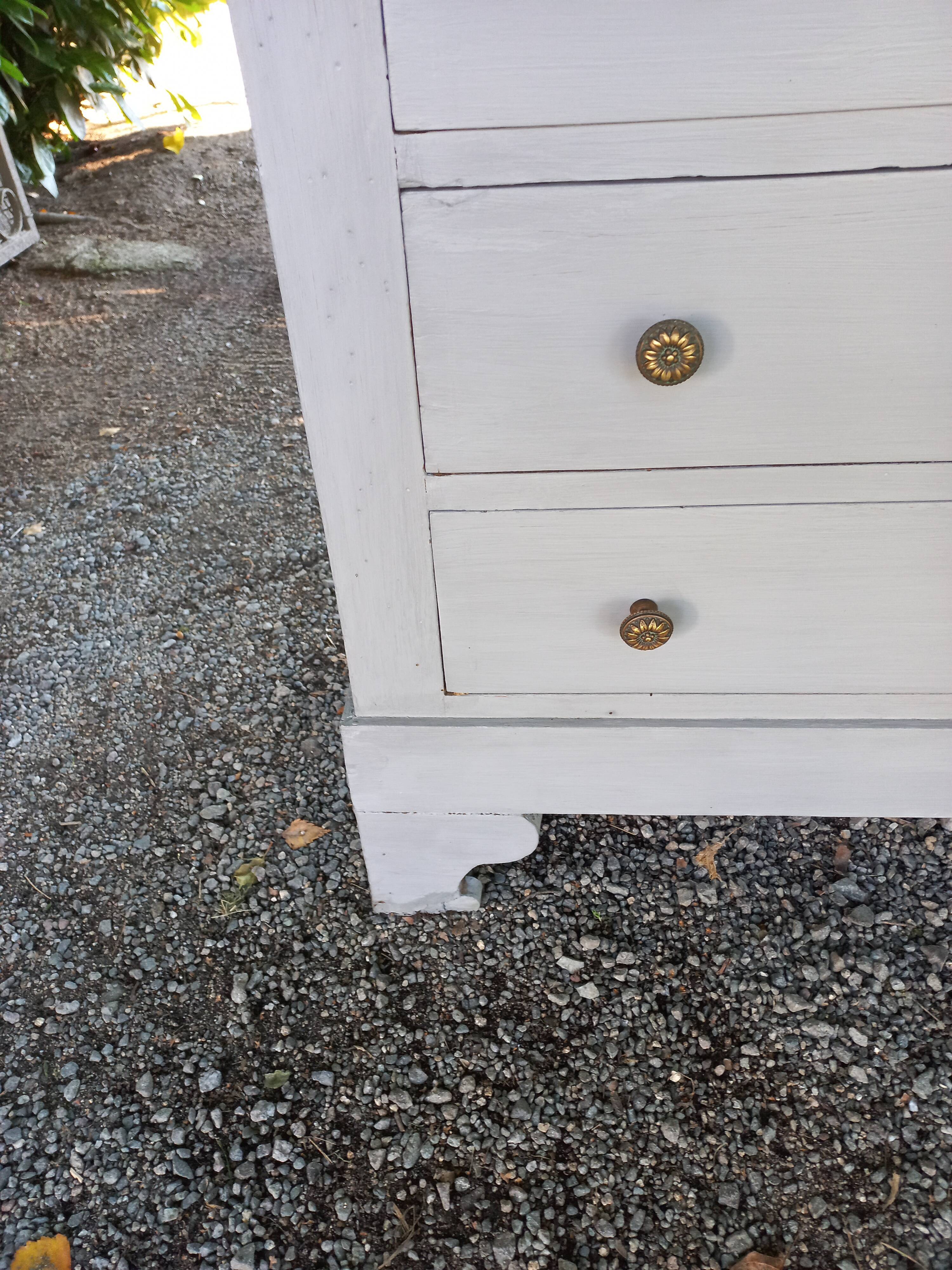Chest of drawers late nineteenth century patinated gray