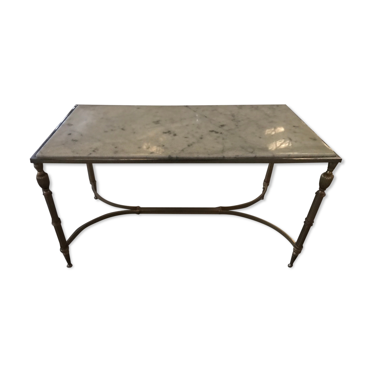Brass and marble coffee table