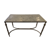 Table basse laiton et marbre