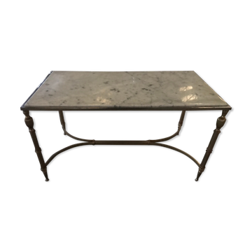Table basse laiton et marbre
