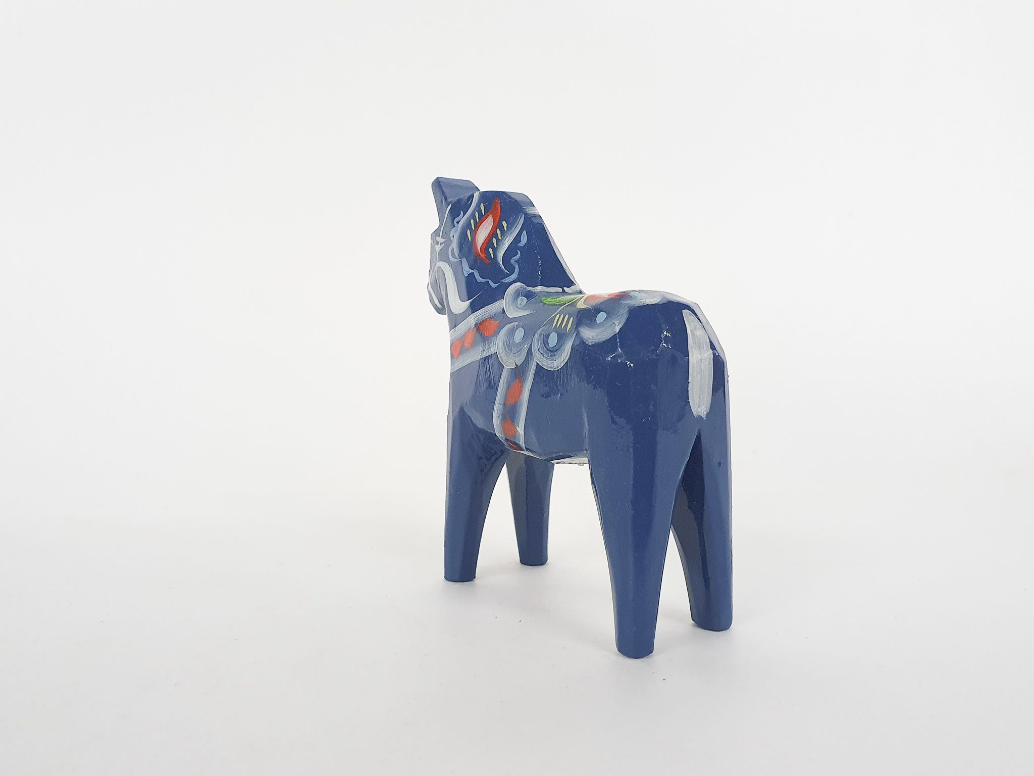 Handpainted blue Nils Olsson, "Dala" horse, Sweden 1960's