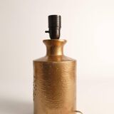 Gold Glazed Ceramic Table Lamp by Bitossi for Bergboms, 1970's