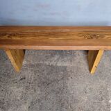 Old patinated solid wood bench 120cm
