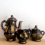 Vallauris tea set in iridescent ceramic 1960
