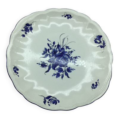 Plat  grand feu bleu 28 cm, luneville tradition