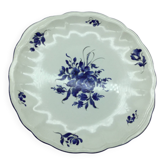 Large blue fire plate 28 cm, Lunéville tradition