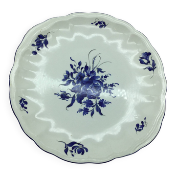 Plat  grand feu bleu 28 cm, luneville tradition
