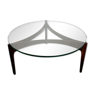 Table basse en palissandre par Sven Ellekaer pour Christian Linneberg Mobelfabrik, années 1960