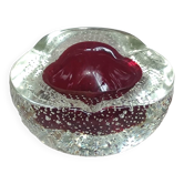 Cendrier vide poche verre bullé Murano Archimède Seguso