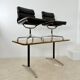 Lot of 2 leather soft pad armchairs chairs EA205 design Charles Eames Herman Miller edition vintage 60s