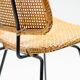 Elegant Italian black accent chair with a stem and cane, 1950.