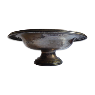 Coupe sur piédouche en métal argenté style Louis XVI
