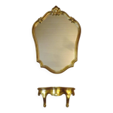 Vintage Ornate Gold Resin Wall-Mounted Mirror & Matching Console Table 5055