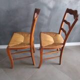 2 old straw chairs