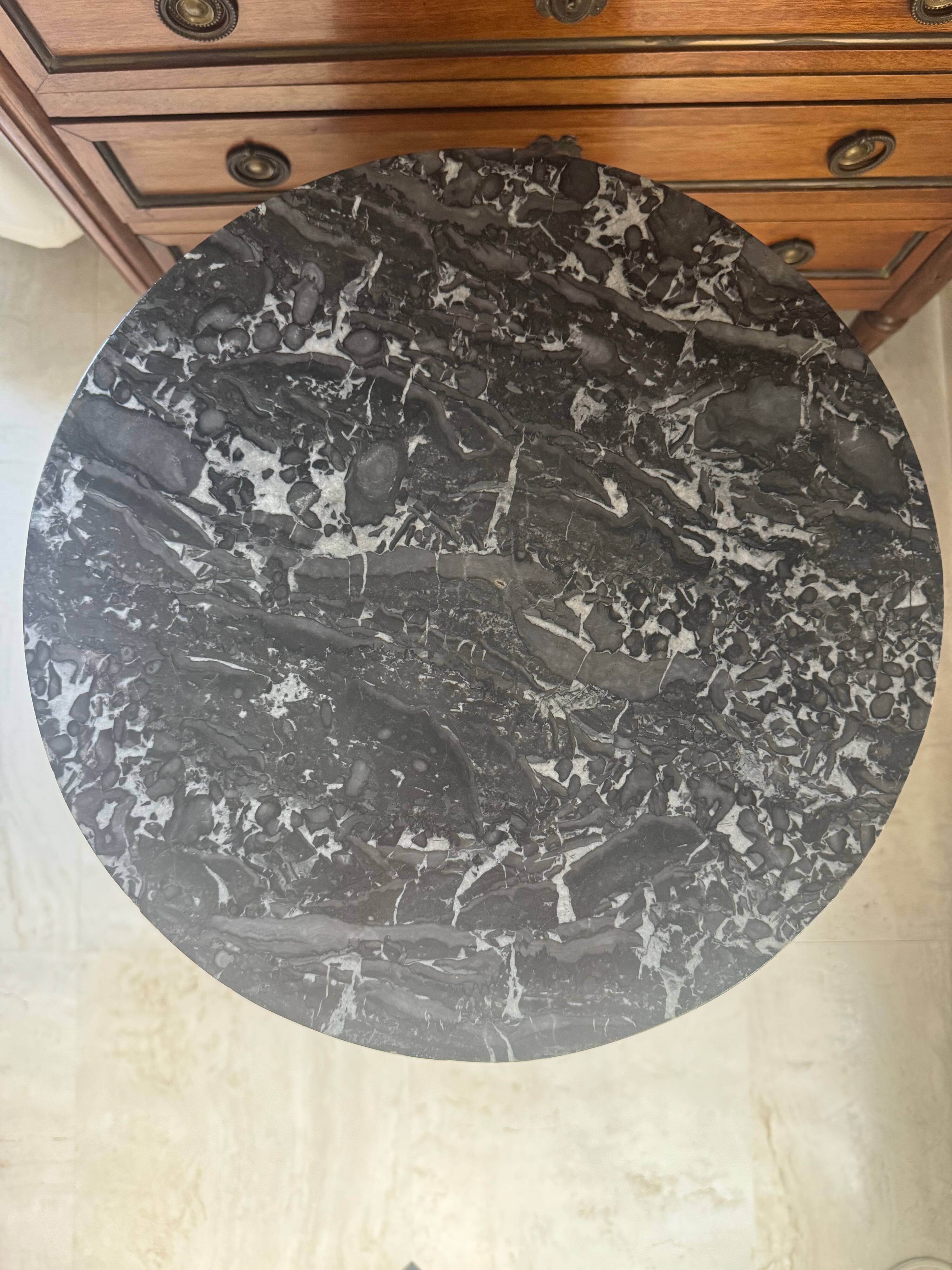 Somno Epoque Empire - Beautiful flamed mahogany - Original grey Sainte-Anne marble