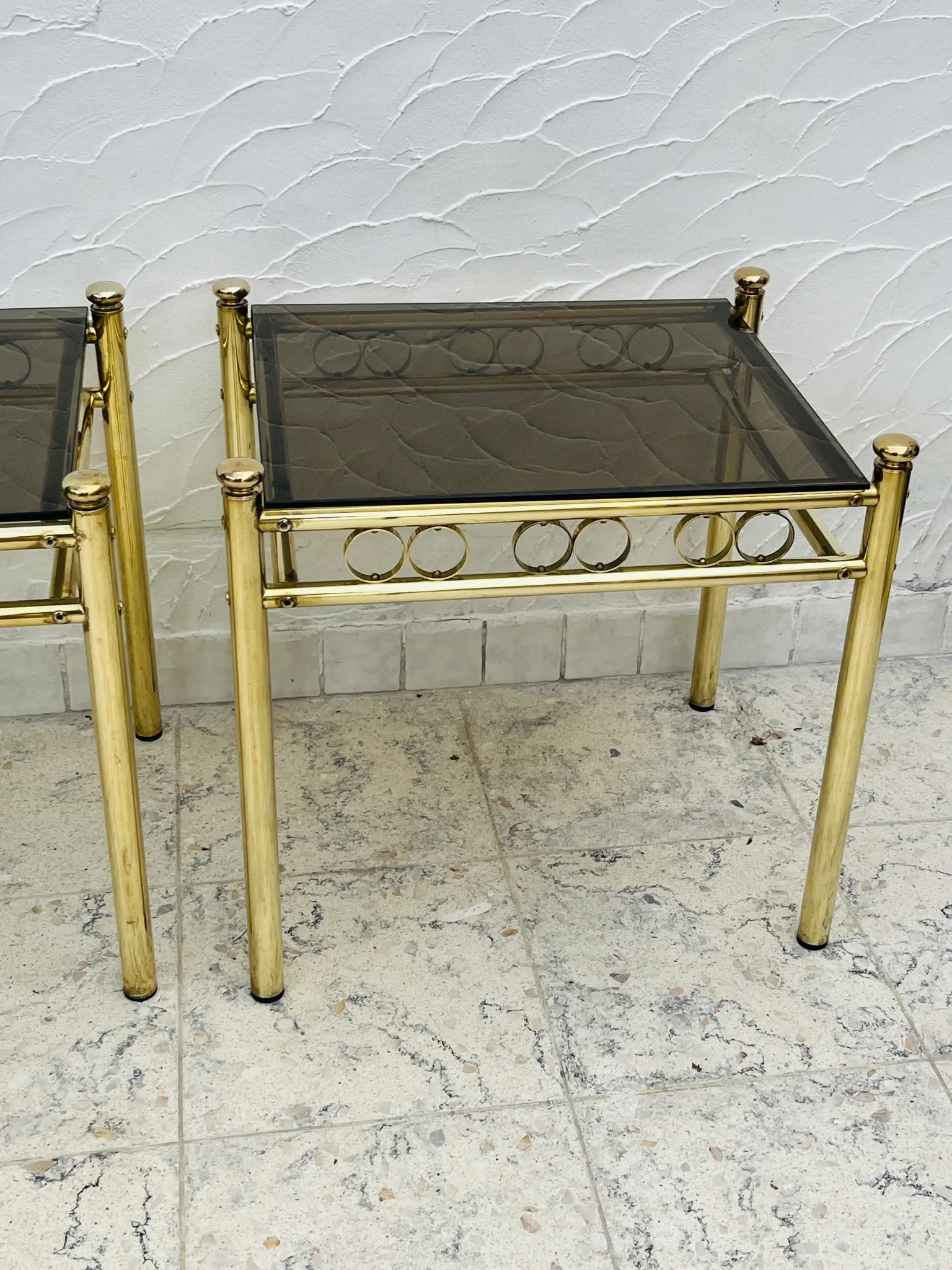 Pair of Belgo Chrome side tables