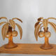 Paire de lampes «palmier» en rotin