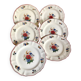 6 old dessert plates or dessert model Agreste Sarreguemines