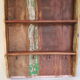 Wall shelf 3 shelves + 4 hooks cast iron in polychrome wood