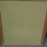 Modernist oil on panel, signed, framed, 1970