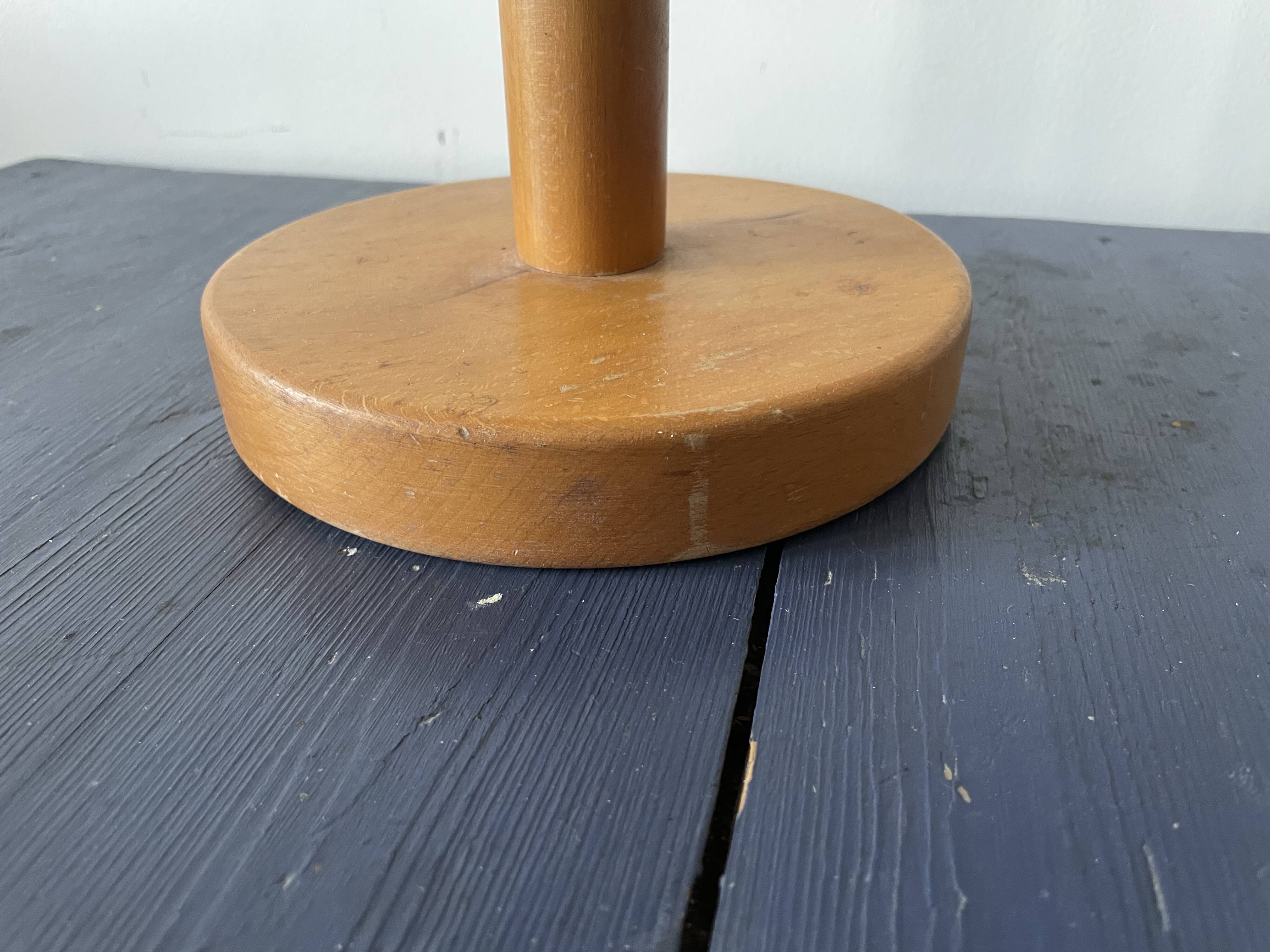 Vintage blond wooden lamp