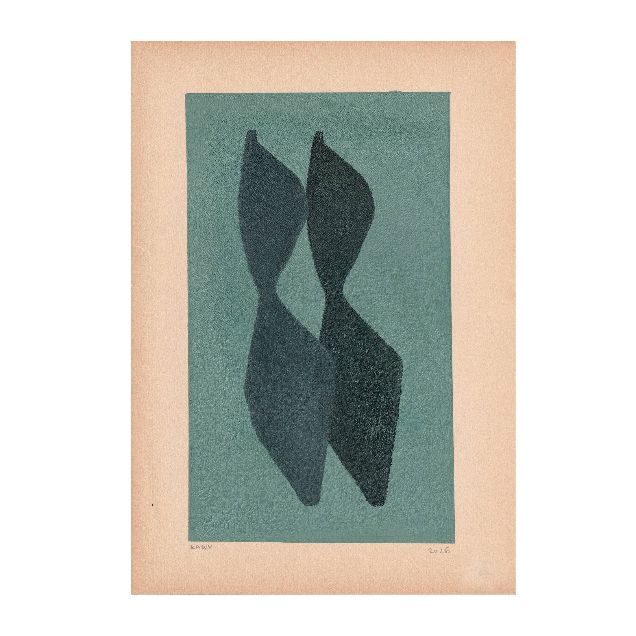 Peinture sur papier ancien signée eawy