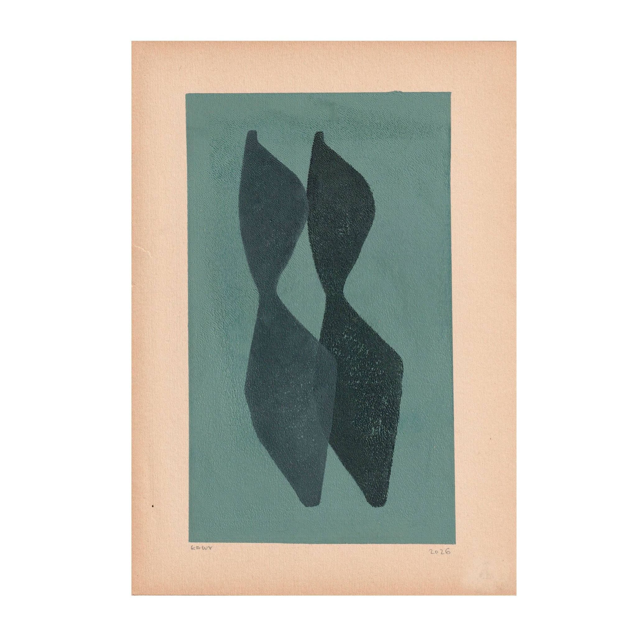 Peinture sur papier ancien signée eawy