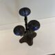 Brutalist Iron Textured Hand Forged Candleholder, Mid-century Modern, 1960s