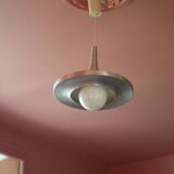 Space Age aluminum suspension, saucer suspension, vintage ceiling lamp, ceiling lamp