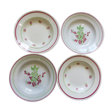 Set of 4 mixed soup plates
