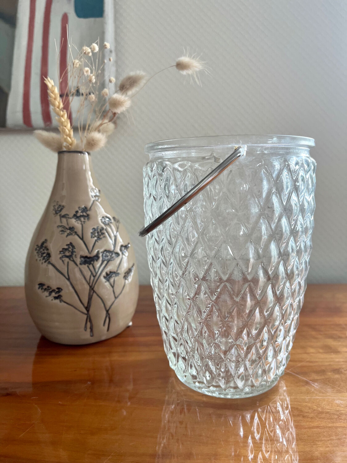 Vintage glass ice bucket