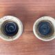 Set of 2 studio pottery bowls in modern mid-century Danish style by Tue Poulsen for Tue Keramik, 1960s.