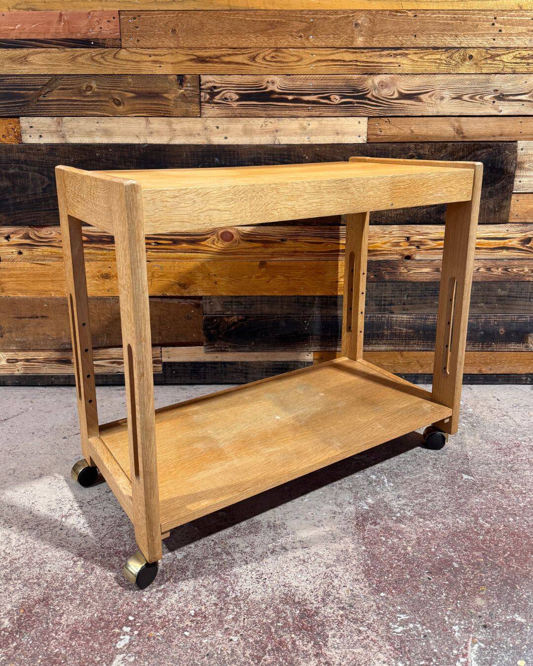 Rolling side table - Guillerme & Chambron - 1980s