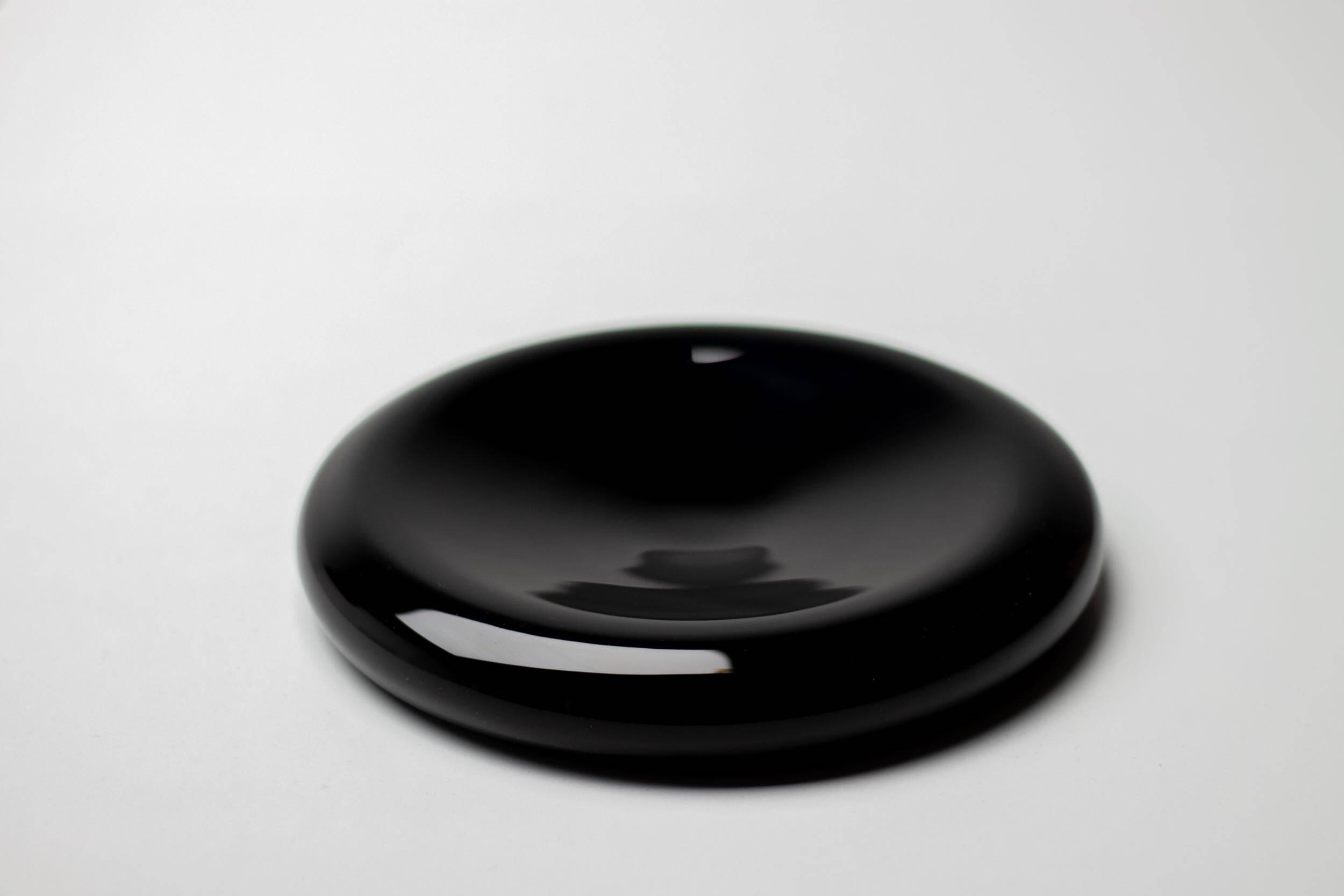 Charles Pfister black Murano glass bowl for Salviati, Italy, circa 1970.