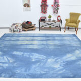 Blue oversize turkish rug 357x270cm