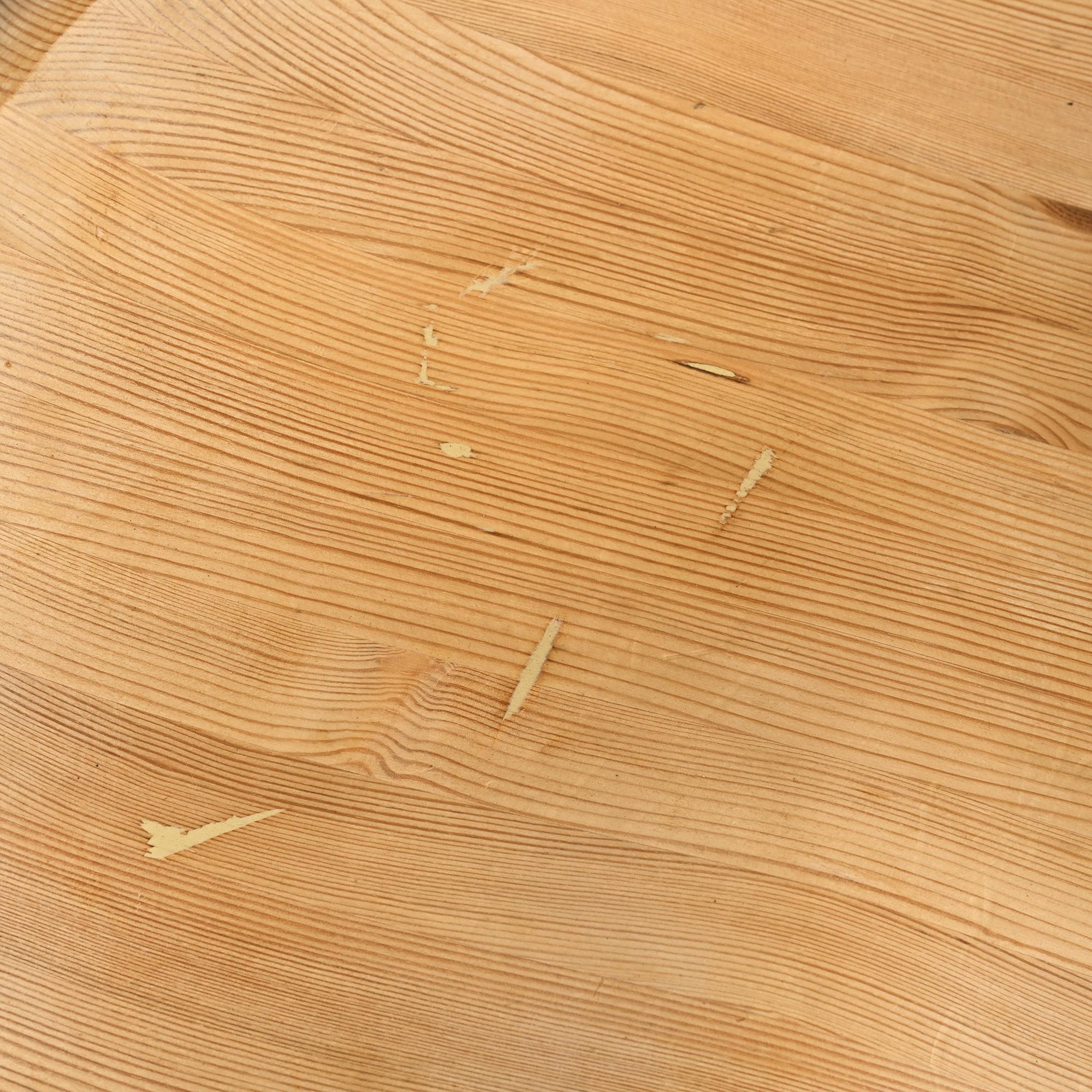 Set of 6 solid pine chairs by Rainer Daumiller, Denmark, circa 1970.