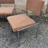 Set of 4 chromed metal chairs