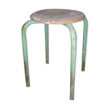 Old school stool made of metal and wood