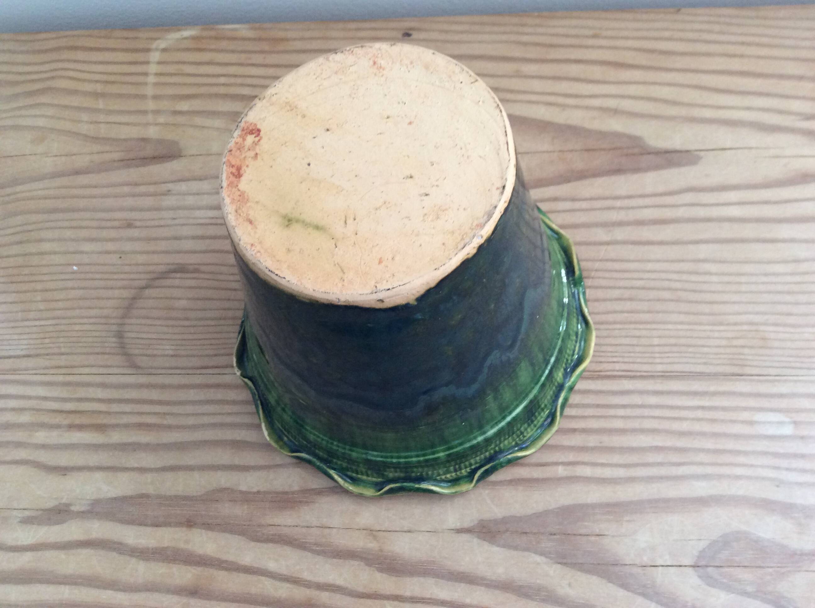 Glazed terracotta flowerpot