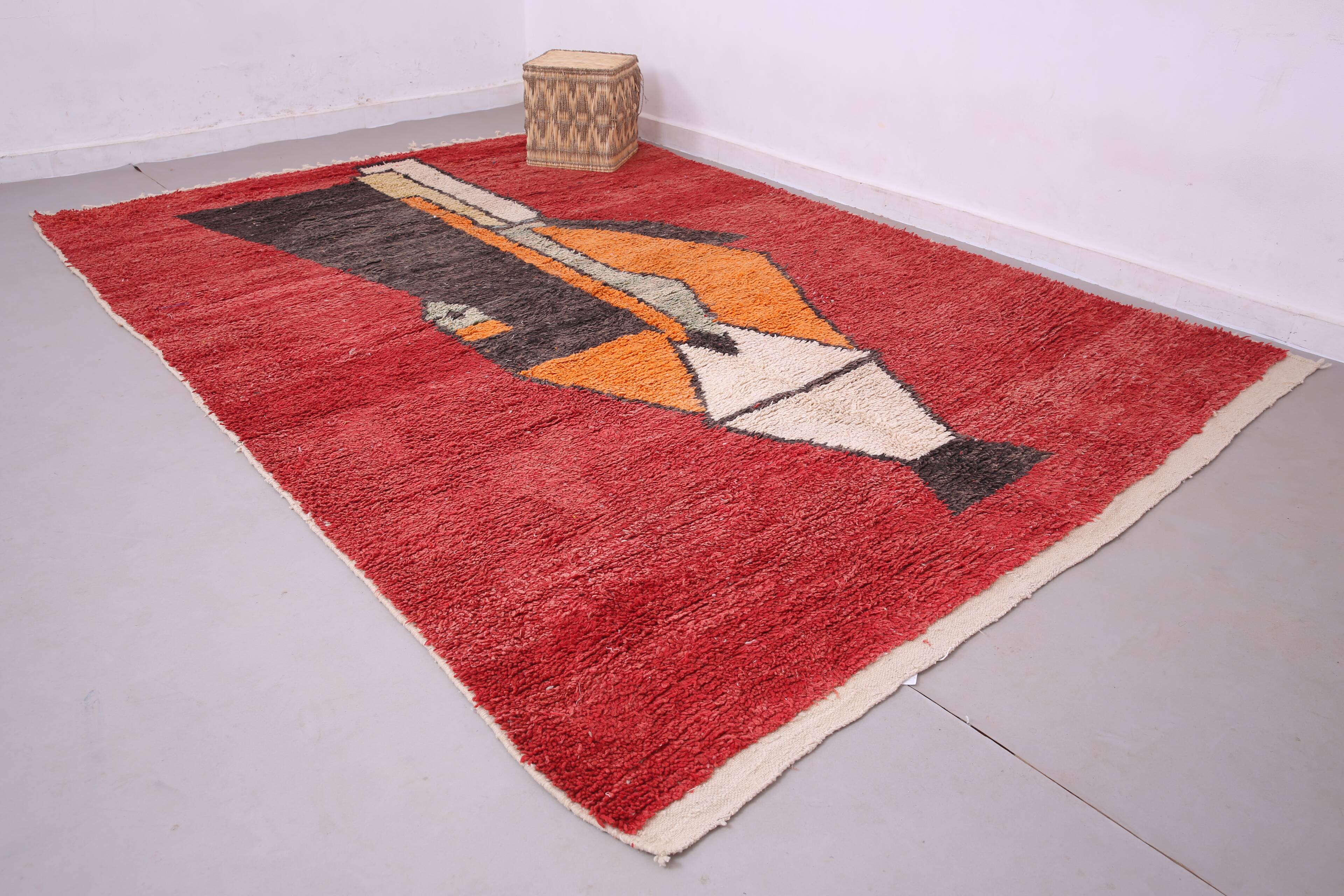Abstract Vintage Moroccan Rug 238 x 334 - Berber Wool Rug - Handmade Rug
