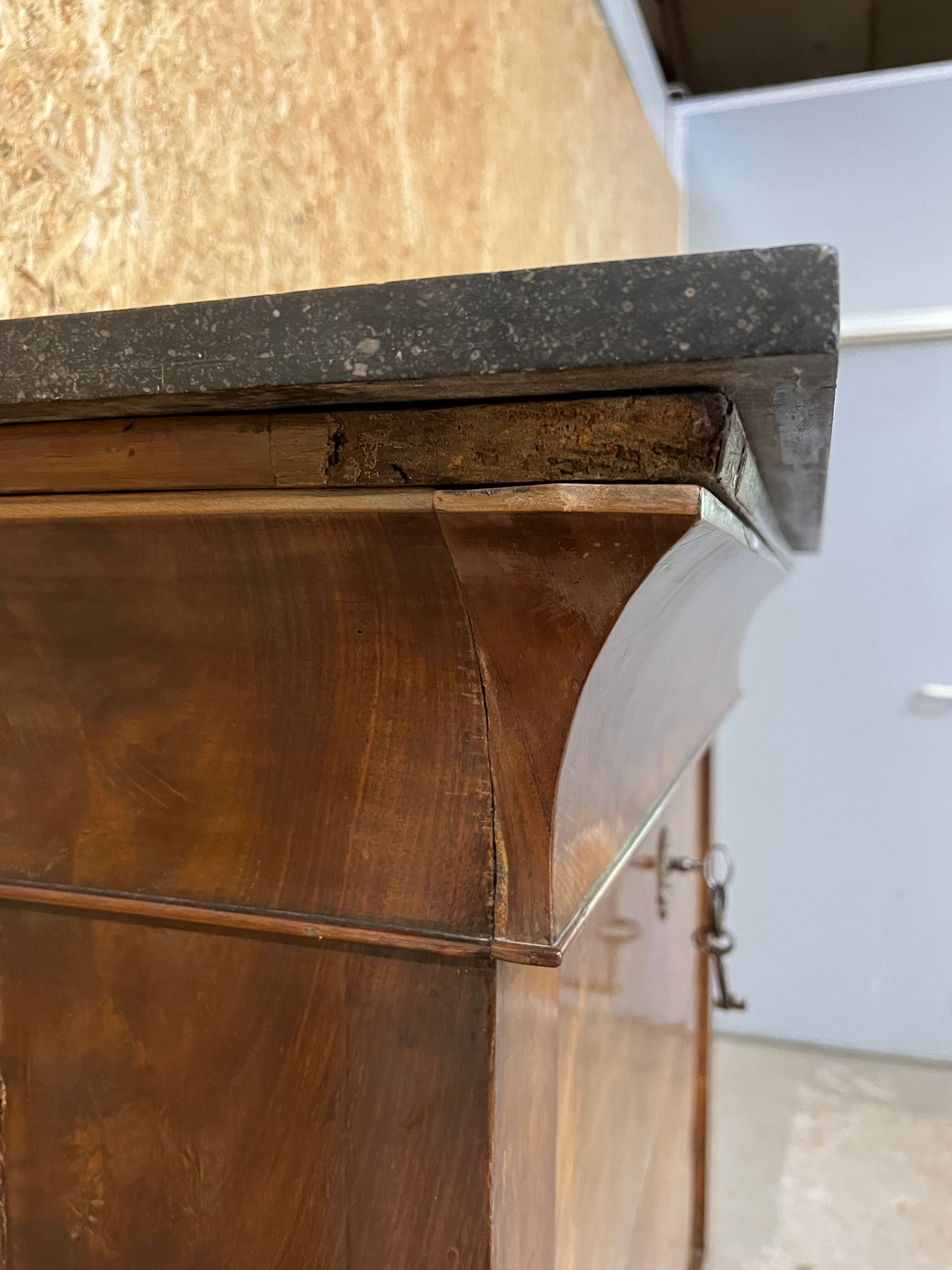 old secretary, Restoration era, lock and clover key, nineteenth century